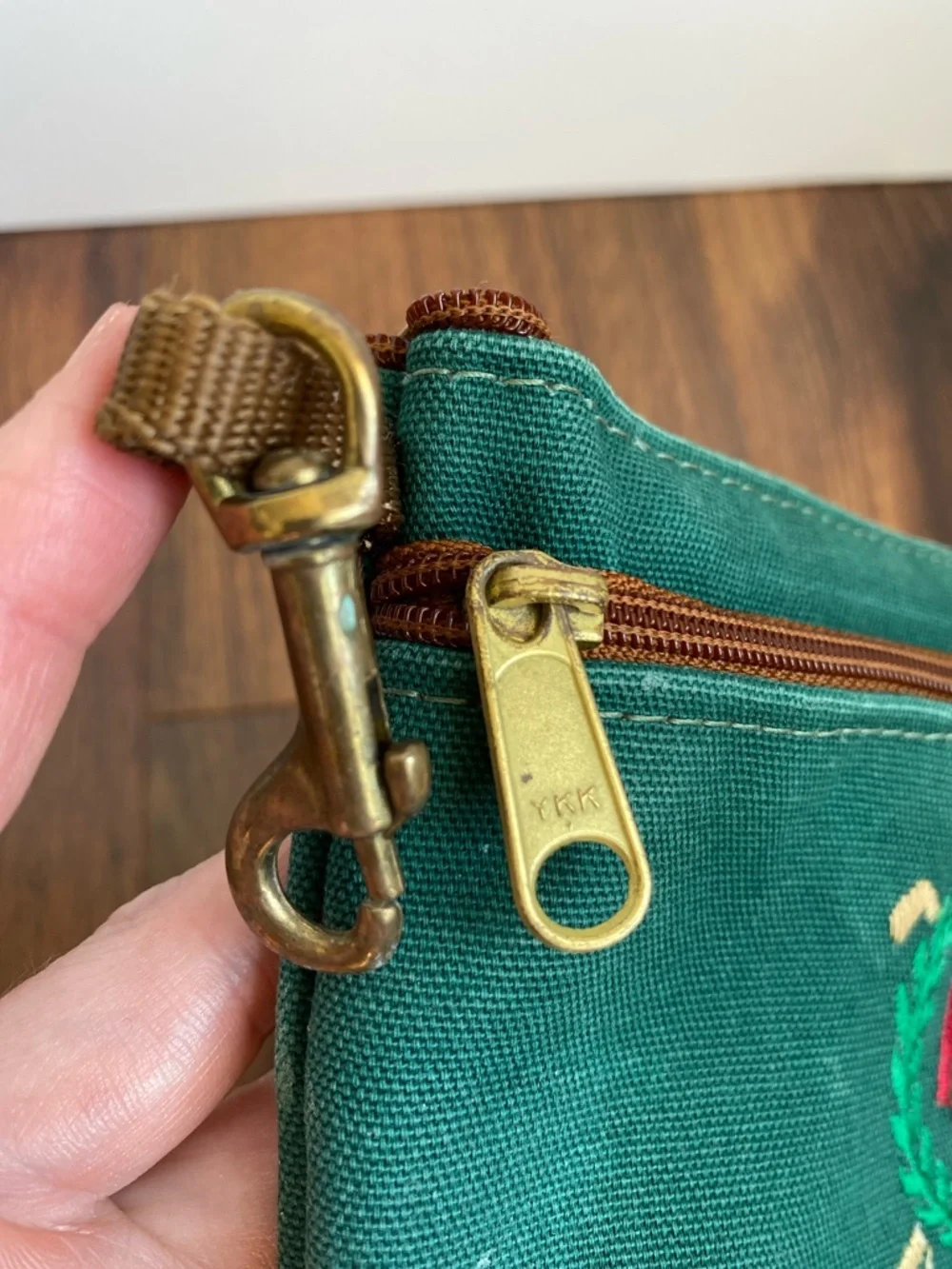 Manufacturers Golf Country Club Waxed Canvas Zippered Mini Field Bag 90s Preppy